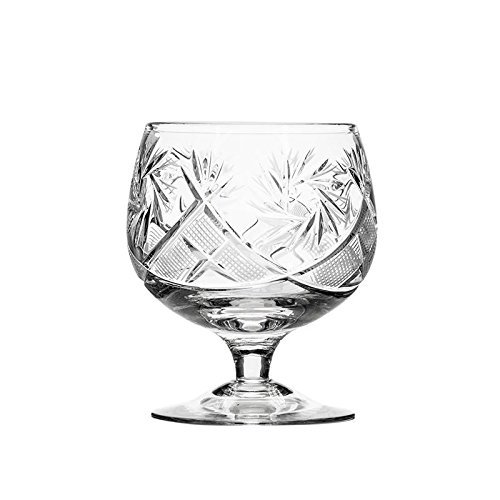6 Russian CUT Crystal Cognac Snifters 200ml/7oz Hand Made - Thumbnail 2
