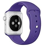 Apple Watch Band, Perman Sports Comfort Smooth Silicone Replacement Smart Watch Bracelet Strap Band Watchband for Apple Watch 42mm Dark Purple
