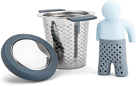 Tea Infuser - Tea Strainer - Tea Steeper - Professionally Polished Easy to Clean Stainless Steel Loose Tea Infuser with Mr. Tea - Herbal Tea Filter with Cover and Silicone Handles by Opul
