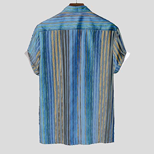Men's Relaxed-Fit Silk/Linen Tropical Leaves Jacquard Shirt Hawaiian Flower Print Casual Button Down Short Sleeve Shirt