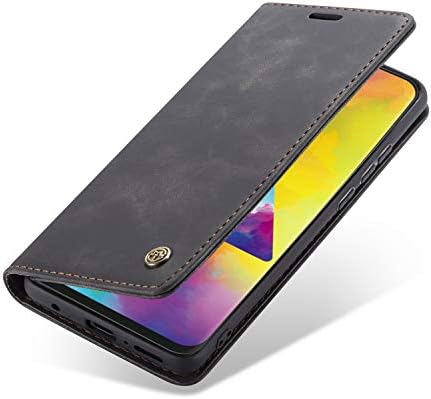 Case for Samsung Galaxy A10, PU Leather Wallet Flip Protector Cover with [Kickstand] [Card Slots] [Soft TPU Inner Shell] Premium Retro Shockproof Folio Protective - Black