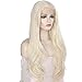 eNilecor Platinum Blonde Lace Front Wig Natural Long Wavy Glueless Synthetic Fiber Hair Replacement Wigs for Women 24inch