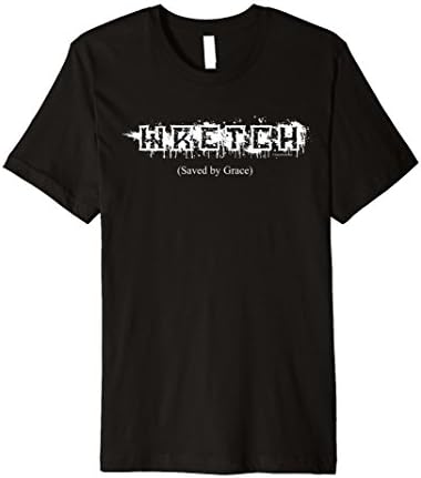 Mens Wretch Saved by Grace Christian Bible T-shirt 2XL Black