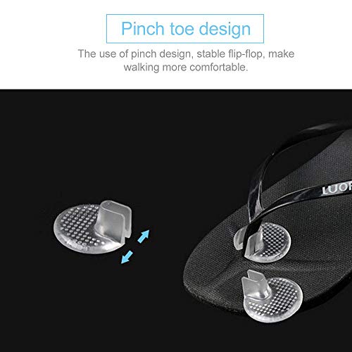 MOGOI 5 Pair Silicone Gel Clear Sandal Thong Toe Protectors Pad Sandal Flip-Flop Toe Guards Cushions Antislip Shoes Grip Pads