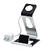 Multipurpose Apple Watch Stand | Dual Aluminum Charging Station Angled to Hold iWatch, iPad, iPhone for Charging and Viewing | Select 38mm or 42mm | Silver/Black (38mm)