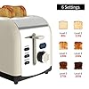 2-Slice-Toaster-Morpilot-Toaster-with-2-Wide-Stainless-Steel-Slot-and-LED-Display Toaster 2 Slice, Morpilot Stainless Steel Retro Toaster with Timer, Wide Slot, Defrost/Reheat/Cancel Fuction, Removable…