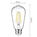 Ascher E26 LED Light Bulbs, Dimmable, 6W, Equivalent 60W, 800lm, Warm White 2700K, ST58 Edison Bulb, Vintage Filament Clear Glass, Pack of 4