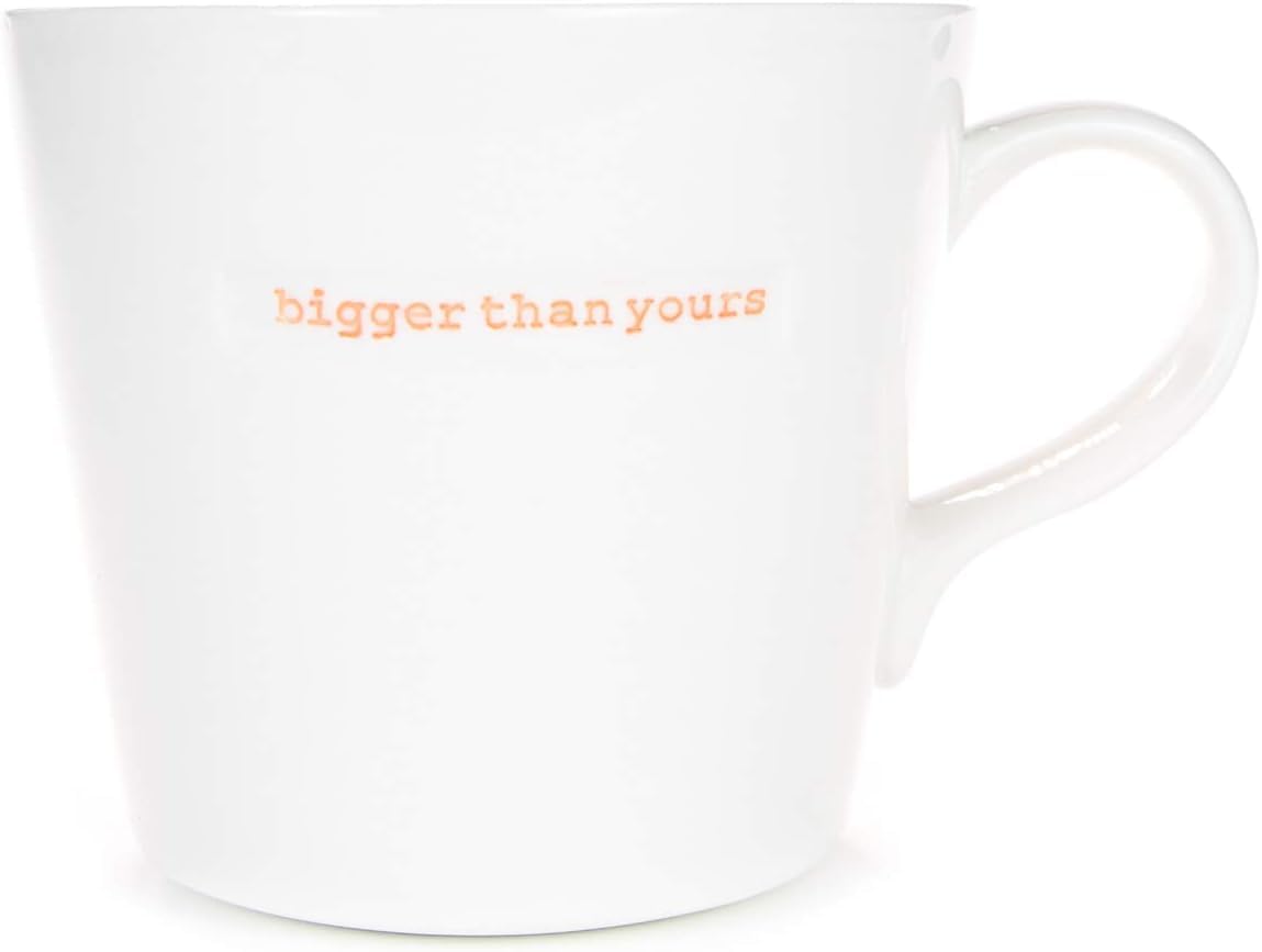 Keith Brymer Jones - Word Range - Large Ceramic White Mug - Bigger Than Yours - 500ml - Gift Boxed