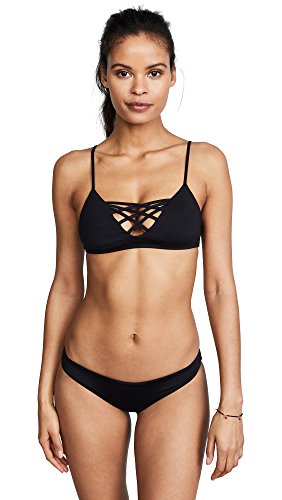 LSpace Women's Jaime Strappy Bikini Top, Black, Small