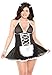 Coquette Women's Plus Kissable Queen French Maid Babydoll with Lacefront and Matching Headpiece, Black/White, One Size/X-Large
