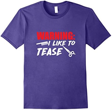 Mens Warning I Like to Tease - Funny Hair Stylist T-Shirt 3XL Purple
