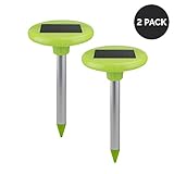 LED Ultrasonic Pest Repellent: Light-Up Mole Repeller, Rat Repellent & Rodent Repeller | Ultrasonic LED Solar-Powered Mole Repellent Also Repels Voles, Snakes & Shrews (2-Pack)
