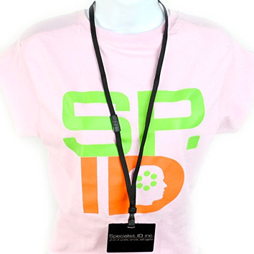 Black Breakaway Lanyard with No Twist Plastic Hook by Specialist ID (1 Pack) - //medicalbooks.filipinodoctors.org