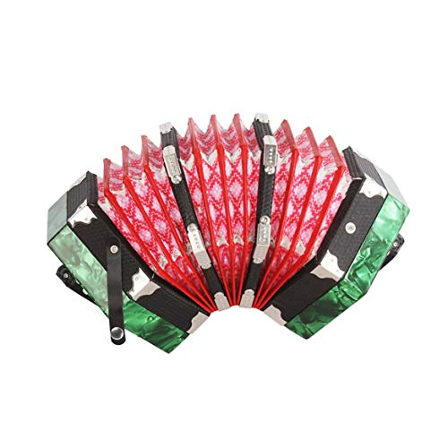 Smartlove1P 1PC Unique Vintage Green 20 Key Art Form Hexagonal Musical Instruments Accordion Musical Instruments