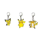 Pokemon Center Metal Charm 172 025 026 pikachu Brand New Japan