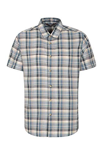 Weekender Short Sleeved Mens Shirt - 100% Cotton Summer Shirt, Lightweight Casual Shirt, Breathable, Comfortable Top - for Walking, Camping & Travel