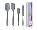 Kopact PS Silicone Spatula Set - Rubber Spatulas Silicone Heat Resistant for Non Stick Cookware - Kitchen Utensils for Baking, Mixing, Cooking - One Piece Design - Stainless Steel Core - Grey