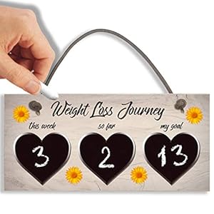 Greeting Card Close to the Bone #1153 Weight Loss Tracker Chalkboard Hanging Sign Weight Watchers Progress Plaque