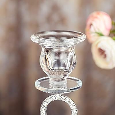 Buy Clear K9 Crystal Glass Pillar Candle Holder Taper Candle Stand Candlesticks Pack Of 2pcs Silver Online In Kazakhstan B08c8xsptf