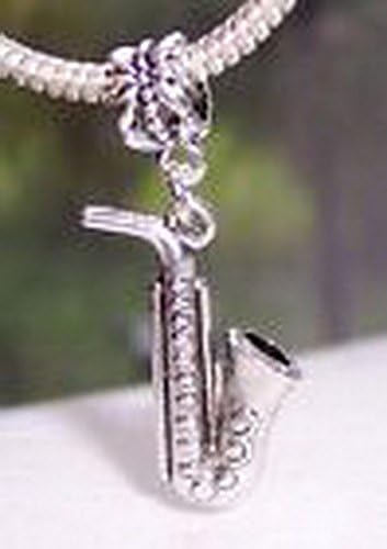 Glamorise Beads #14110 Saxophone Music Musical Instrument Sax Dangle Bead for European Charm Bracelets