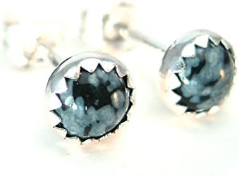 Snowflake Obsidian Stud Earrings