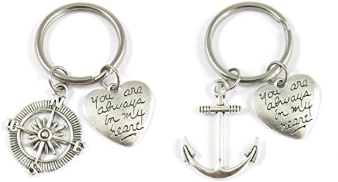 IDLAN 2 Anchor and Compass You are Always in My Heart Necklace or Keychains Best Friends BFF Sisters Couples