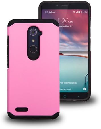 ZTE MAX DUO Case, ZTE Grand X Max 2 Case, LUXCA Designed Armor [Shock Absorption] Drop Protection Hybrid Dual Layer Defender Cover for ZTE MAX DUO / ZTE Grand X Max 2 (Pink)