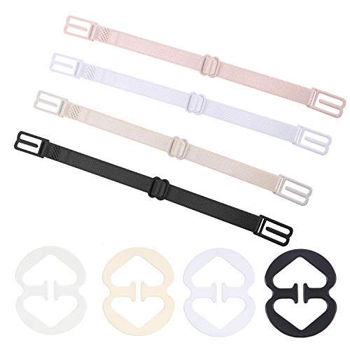 Senkary 12 Pieces Bra Strap Clips and Elastic Adjustable Bra Straps