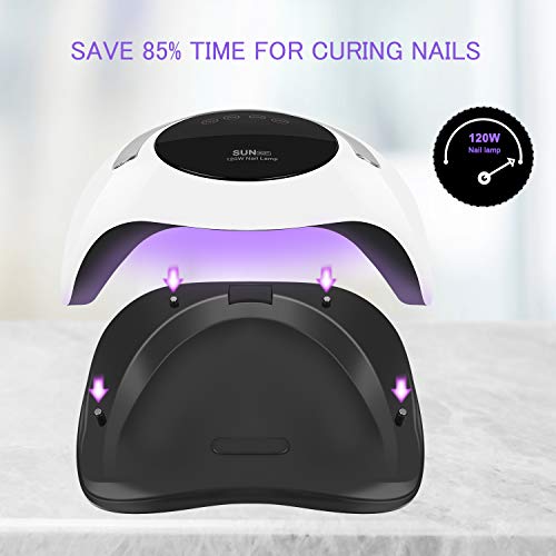 image for 120W UV LED Nail Lamp, Easkep Faster Nail Dryer for Gel Polish with 4 