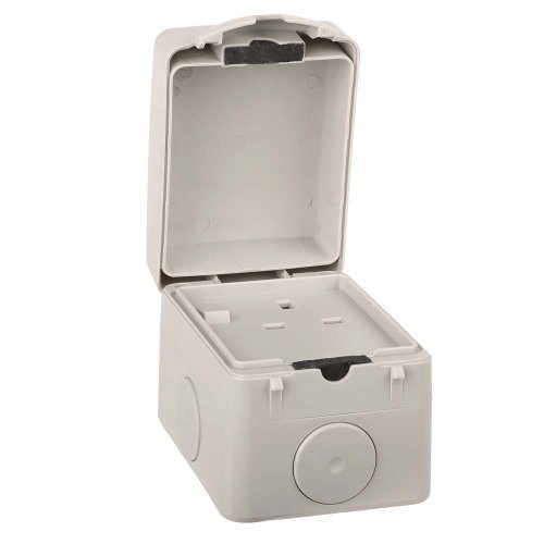 Weatherproof Outdoor Single Switched Plug Socket Protector Grey 13A