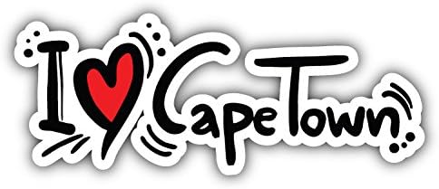 I Love Cape Town Travel Slogan Art Decor Bumper Sticker 6'' x 3''