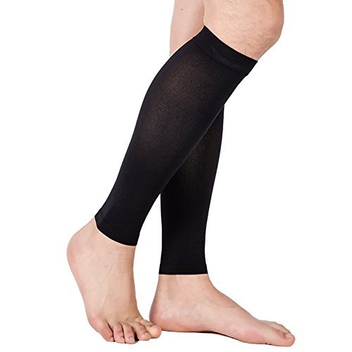 DAS Leben Unisex Compression Calf Sleeves, Pain Relief, Circulation & Recovery, For Running, Cycling, Soccer,Gym,Golf, Tennis, Basketball, Baseball, Triathlon( Black)