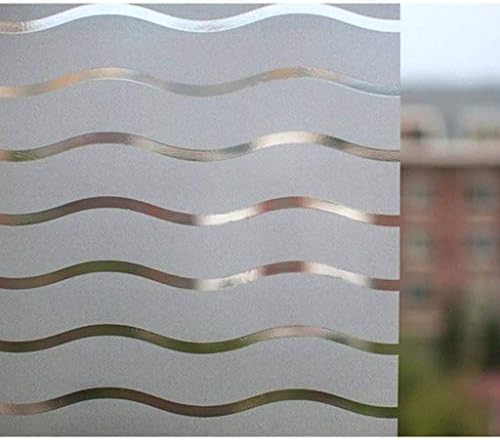 No Glue Static Window Films, Frosted Decorative Film Anti-Folding Anti UV Sunscreen for Bathroom Living Room Office Glass Film-45x100Cm(18x39Inch)-A