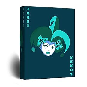 Canvas Wall Art - Playing Poker Card Design - Joker with Deep Blue Background - Giclee Print Gallery Wrap Modern Home Art Ready to Hang - 12x18 inches