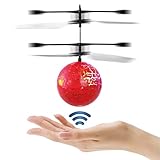RC Flying Ball Crystal Flashing LED Light Flying ball RC Toy RC infrared Induction Helicopter for Kids, Teenagers Colorful Flyings for Kid's Toy Red