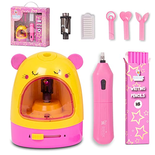 BriskLearner Electric Pencil Sharpener for Kids Pencil Sharpener Battery Powered & Battery