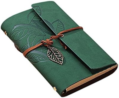 Jingyuu Retro PU Leather Travel Diary Vintage Design Green