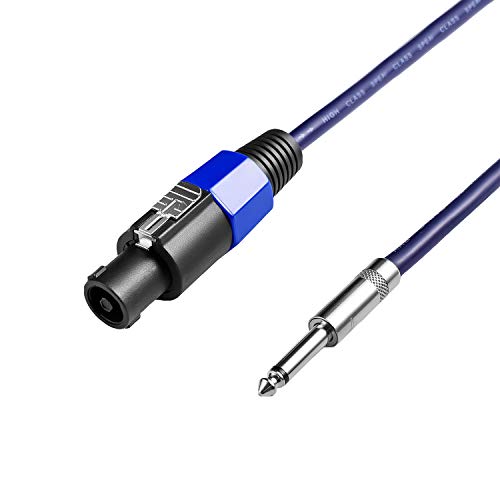 Yoico 2Pcs 50 Feet Professional Speakon to 1/4 Speaker Cable, Pair 50 ft 12 Gauge Speakon to 1/4 Male Inch Audio Amplifier Connection Heavy Duty Cord Wire with Twist Lock