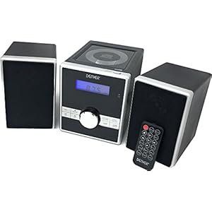 Denver MCA-230 Micro geluidssysteem met PLL-FM-radio, cd-speler en AUX-in, zwart/zilver