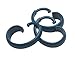 Carnation Home Fashions Hang Ease "C" Type Plastic Shower Curtain Hooks, Slate