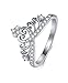 BoRuo Princess Crown Tiara Wedding CZ Band - Premium Crown Rings For Women - Cubic Zirconia Ring - Sterling Silver Rings - Rings For Women With Platinum Plating Over Sterling Silver - 2mm 925 Silver Ring With Eco Friendly Bag Size 4-12