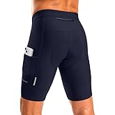 Bikewa Men's Bike Shorts 4D Padded Cycling Shorts for Men Road Riding Biking Bicycle Zipper Pockets