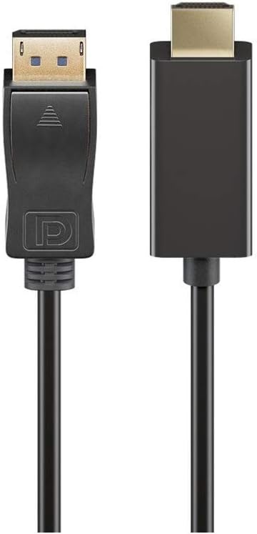 goobay 49100 DisplayPort/HDMI Adapter Cable 1.2, Gold-plated, Black, 2 m Cable Length
