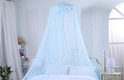 Loisleila Princess Lace and Net Round Bed Canopy by 120-Inch with Light (White)