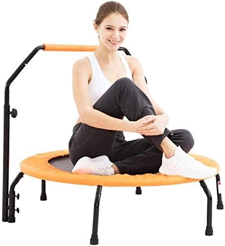 Suge Foldable Mini Trampoline, Fitness Rebounder Adult Gym Jumping Bed Sports Weight Loss Trampoline With Armrests Adjustable U-shaped Handle Sporting Goods
