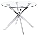 Uptown Club Franz Collection State-of-the-art Round Dining Table with Tempered Glass Top and Stainless Steel Legs, Seats 4 in Style and Comfort, 41.3