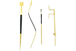 TUOREN 4Pcs Cello Sound Post Tool Set Include Straight S Style Post Setter, Sound Post Gauge and Retriever Clip, Luthier Install Repair Tool Kit Cello Making Tools