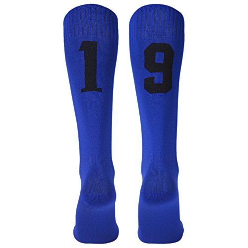 3street Unisex Athletic Knee High ID Socks Team Number Sports Sock for Soccer Basketball Baseball Lacrosse 1 Pair