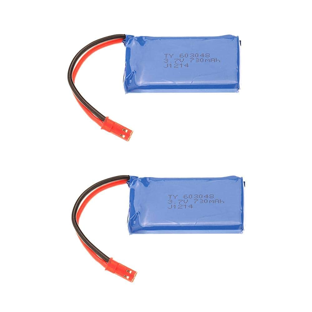 YUNIQUE GREEN-CLEAN-POWER - Rechargeable Lipo Battery 2 Pieces 3.7V 730mAh for WLtoys V636 V686 Drone | Suitable for Quadcopter, High Capacity | Includes 2 Batteries, Blue