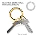 Lifelong Ring Fashion Carabiner Keychain w/ 2 Matching Key Rings Set, 100 Series Universal Size, Pure Round Circle Design, Strong, Solid Metal Keychain Clip, Key Clip, Key Organizer (Gold)